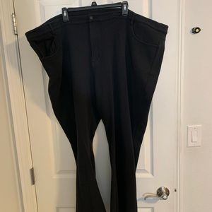 Catherine’s soft black bootleg pants with pockets